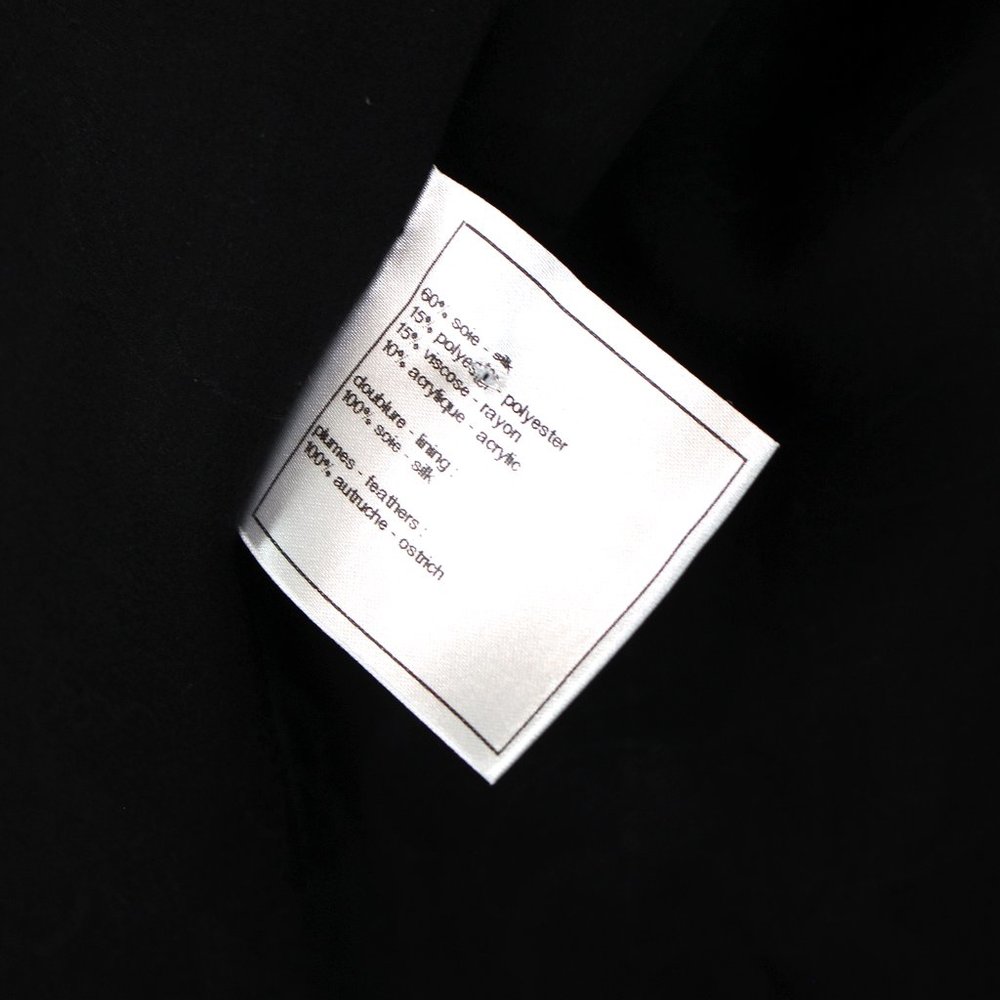 Chanel Black Multicolor Plaid Tweed Ostrich Feather Trim Cuffs Blazer Jacket 44 - Picture 10 of 10
